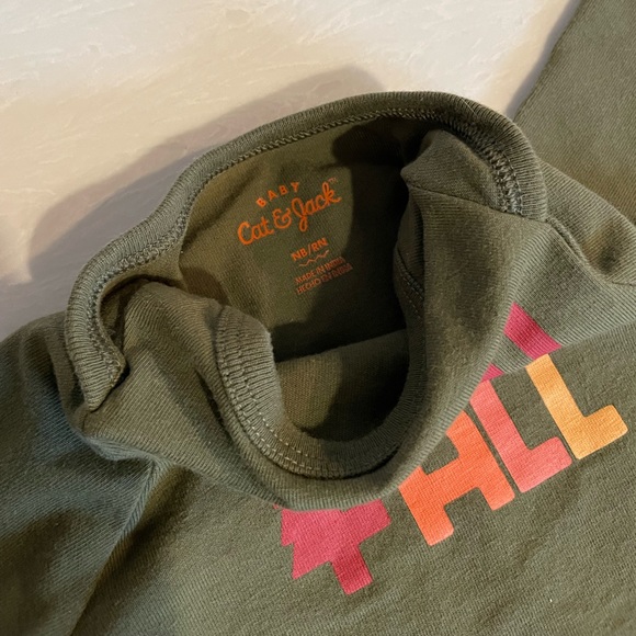 Cat & Jack - Hello Fall - Baby Onesie - Newborn, Green - Picture 4 of 5